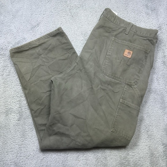 Carhartt Other - Carhartt Pants Mens 42x30 Moss Green Carpenter Dungaree Canvas Duck B11 MOS